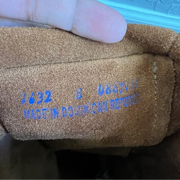 Minnetonka Tan Brown Tiered Fringe Boot Moccasins Size 8 Womens - Picture 9 of 10